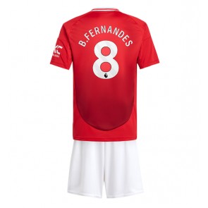 Manchester United Bruno Fernandes #8 Dětské Domácí dres komplet 2024-25 Krátký Rukáv (+ trenýrky)